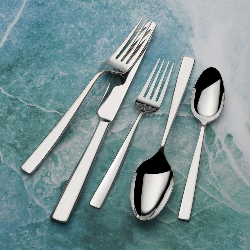Mikasa Everett 101-Piece 18/10 Stainless Steel Flatware Set, Service For 12