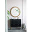 D34 "Miroir rond en bois avec cadre perlé