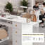 Table de manucure blanche de 147 cm (58 pouces) avec rallonge latérale pliable, tiroirs de rangement et organisateur d'outils, poste de travail professionnel pour prothésiste ongulaire en salon ou à domicile.-349232781