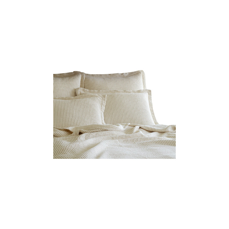 Hudson Stripe Single Coverlet, Charcoal, King