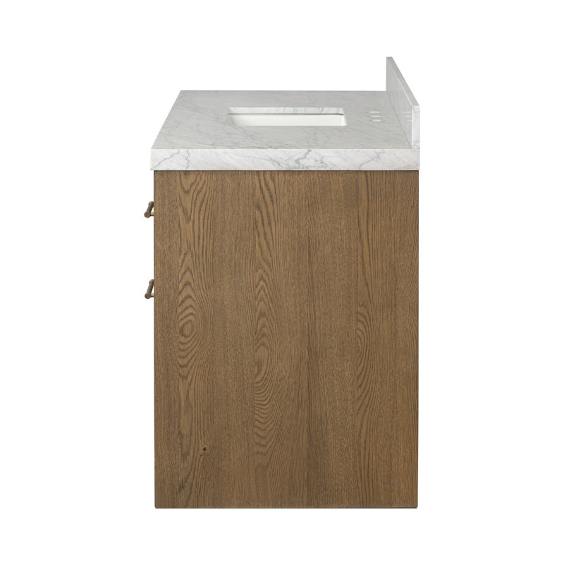 Anthem Single Wide Vanity-Carrara Marble, Brown