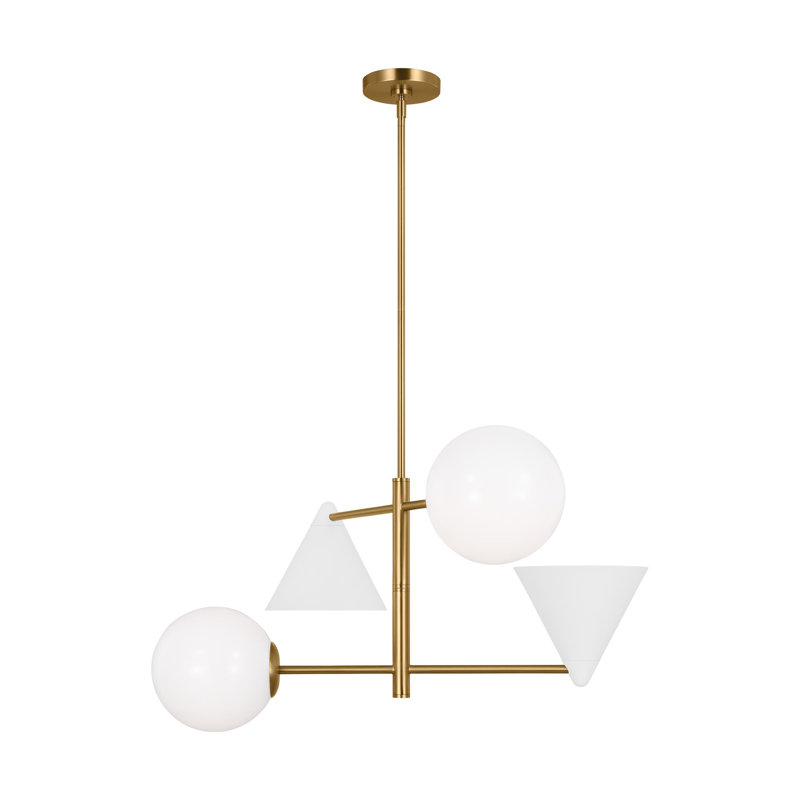 Cosmo 4 - Light Chandelier, White, 16.12" H x 28" W x 28" D