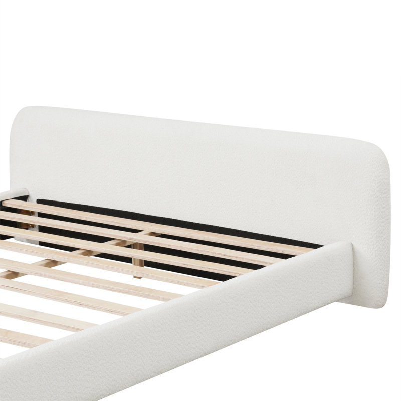 Lit tapissier blanc Coce Cozy - un ajout de rêve à votre chambre, Grand lit