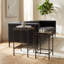 Ensemble de 2 tables en verre moulé cognac de 20 po / 25 po