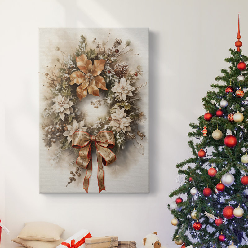Art des Fêtes de Noël - Toile tendue avec châssis en format dxc, H 18 po x l 12 po