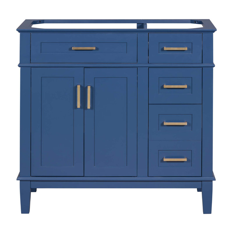 Meuble-lavabo moderne, lavabo non inclus, Bleu