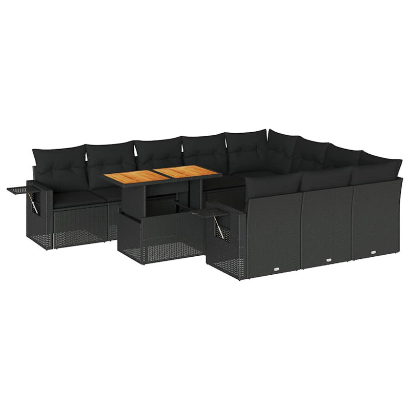 Garden Sofa Set Black