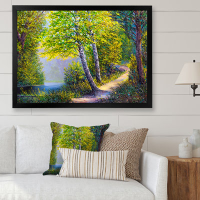 Rivière au printemps, paysage V - œuvre d'art traditionnelle sur toile