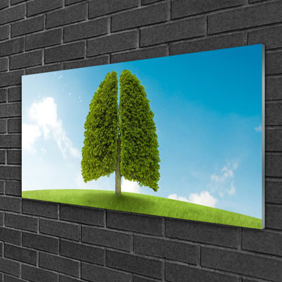 Nature Grass Tree - No Frame Print on Glass