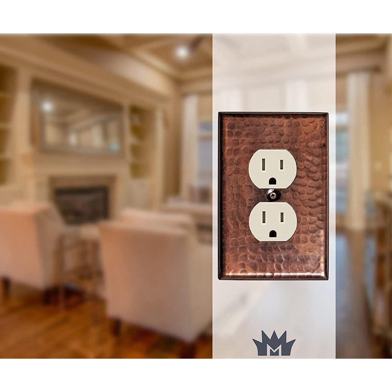 Hand Hammered Copper 1 Gang Duplex Outlet Wall Plate