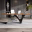 Bureau brun bois de noyer + rectangulaire en bois massif + acier au carbone-716546833