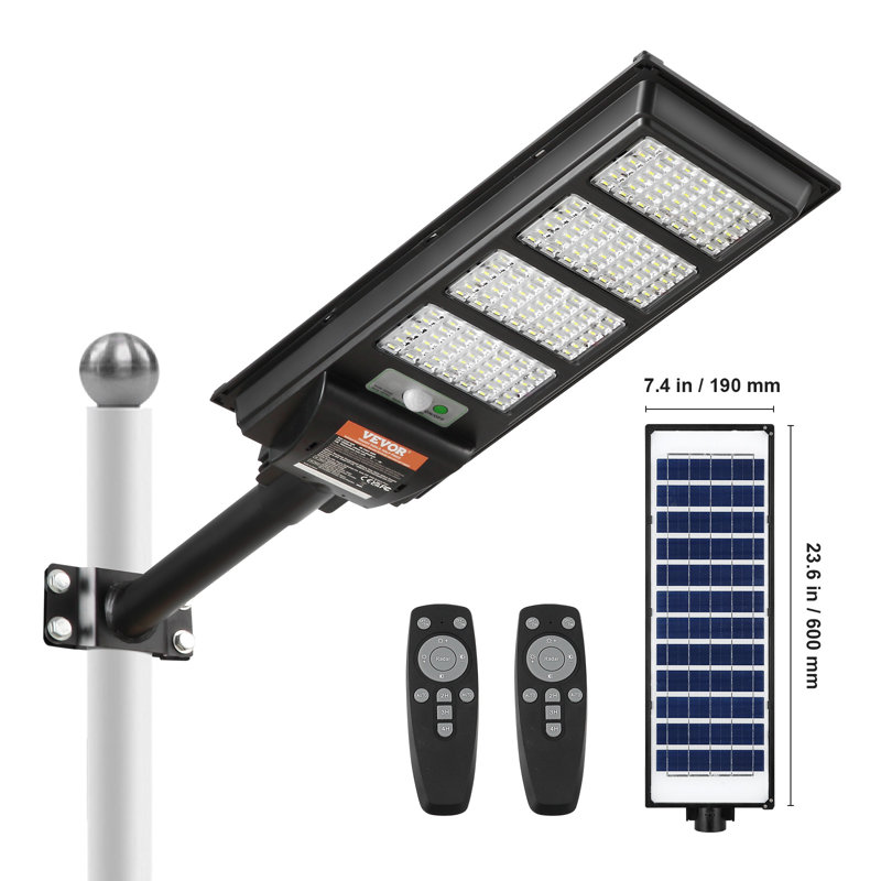 Lampadaire d'extérieur avec panneaux solaires VEVOR