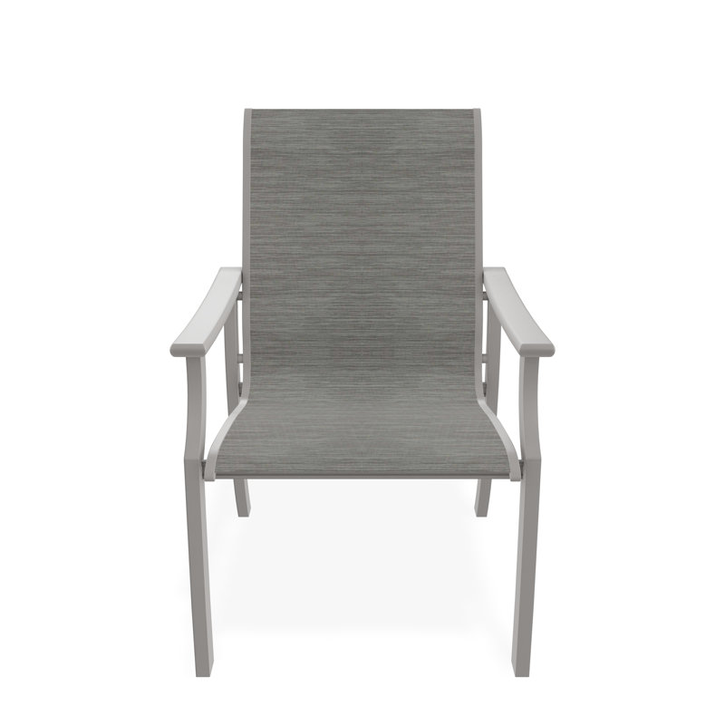 St. Catherine Sling Marine Grade Polymer Arm Chair, Warm Gray, Deacon
