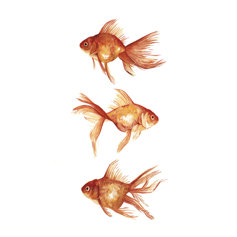 Poisson rouge ornemental III, H 18 po x l 12 po x P 1,25 po