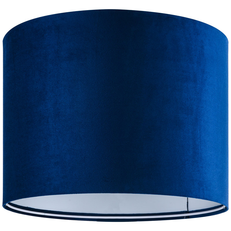 Abat-jour tambour en lin bleu H 10 po x l 13 po