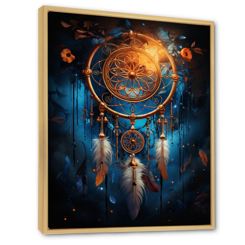 Mystic Dreamcatcher Dreamscape II - art mural sur toile Dream Dreamer, Cadre naturel flottant, H 44 po x l 34 po x P 1,5 po