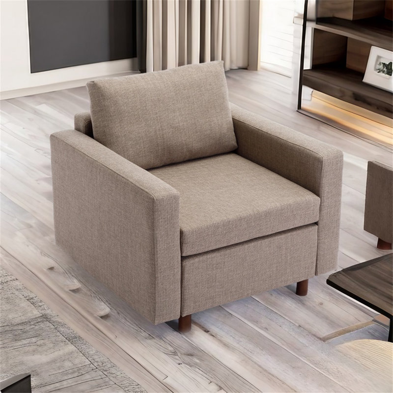 Fauteuil Demichael, 100 % lin gris