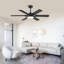 Ventilateur de plafond 46/52 po à 6 pales avec lumières et moteur à courant continu silencieux à intensité variable 3 couleurs 6 vitesses pour le salon-146014482-146014483