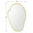Vallia Brushed Gold Asymmetrical Irregular Wall Mirror ,22''x 34'' Unique Brass Frame Wall Mounted Mirror for Bathroom,Entryway,Nursery