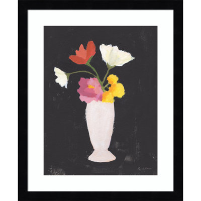 Floral On Black I Framed On Paper by Archbell Print