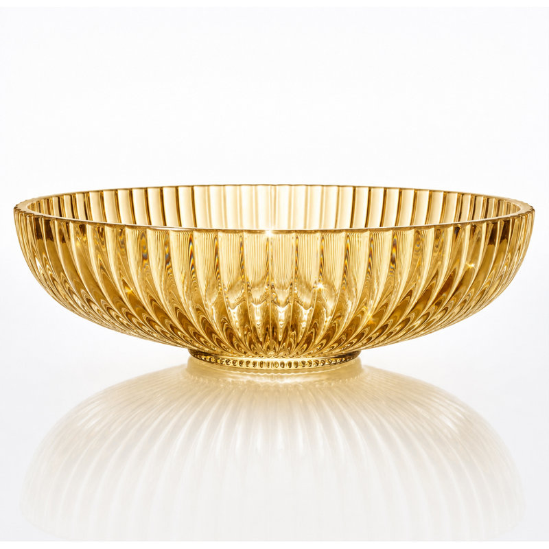 Majestic 21" Glass Oval Vessel Bathroom Sink, Champagne