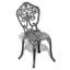 Table et chaises d'extérieur en fonte d'aluminium noire, repas toutes saisons avec chaises, noir