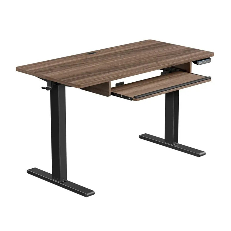 Adjustable Height Modular Steel Standing Desk, Brown/Black