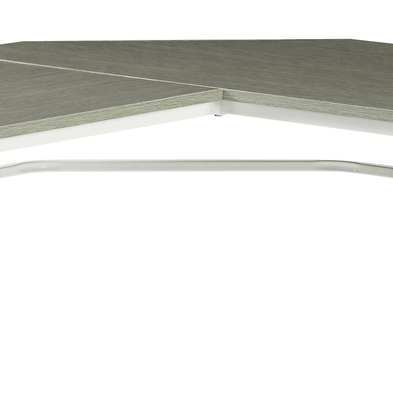 Bureau moderne en forme de L en blanc gris, maximisant l'espace de bureau et la galvanisation