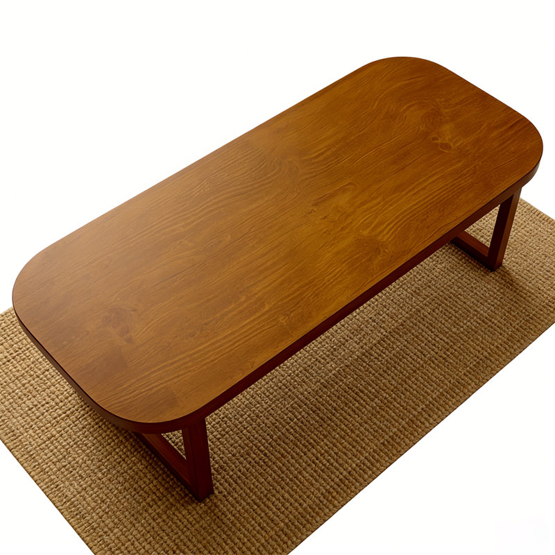 Table de salle à manger moderne en bois massif avec des coins arrondis, H 29,53 po x L 70,87 po x l 31,5 po