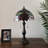 Bernhilde Tiffany Table Lamp Red Orange Stained Glass Rose Flowers LED Bulbs Included H22"