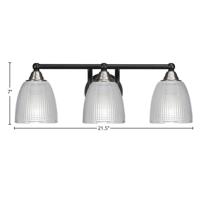 Michell 3-Light Bath Bar, Matte Black/Brushed Nickel
