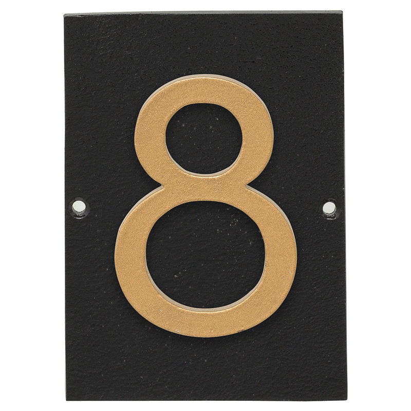 Plaque murale rectangulaire, Noir / or, Oui