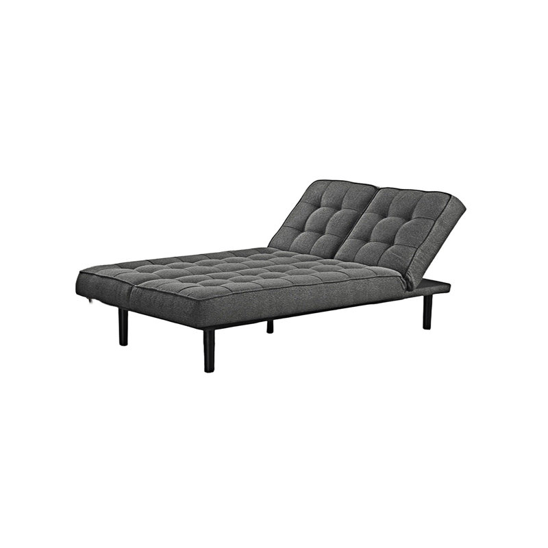 Canapé futon convertible en méridienne, Gris foncé