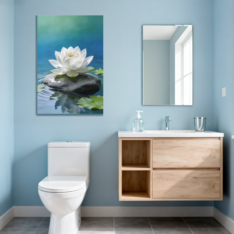 Abstrait lotus blanc sur pierre dans l'eau
