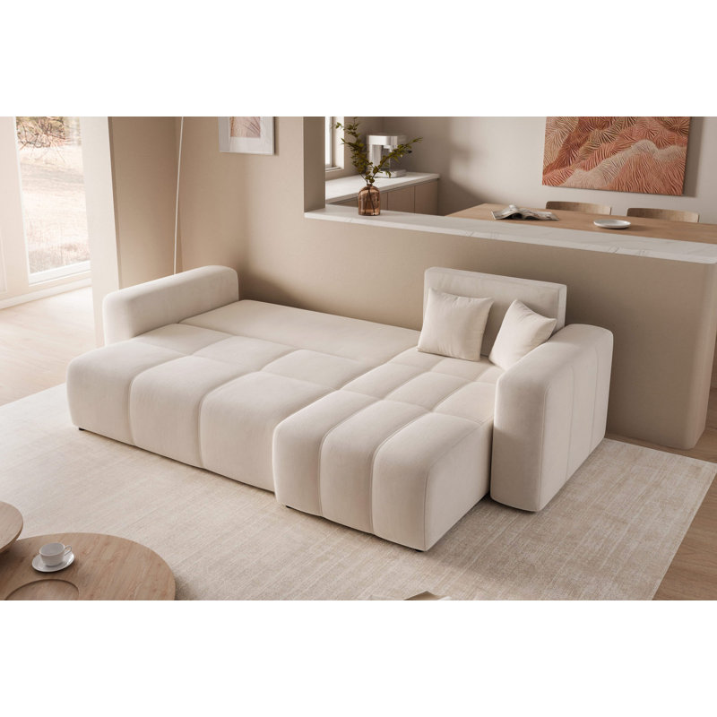 4 Seater Sofa Bed, Cream