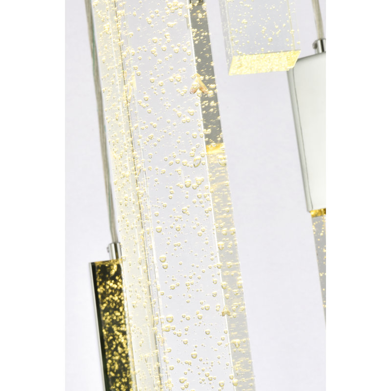 Luminaire suspendu rectangulaire à 36 lumières Aliha, Chrome