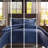 King Navy Down Alternative Comforter With Ribbed Face, Solid Reverse, Machine Washable, 1 And 2 Shams , Surface, Included-121232216-121232218