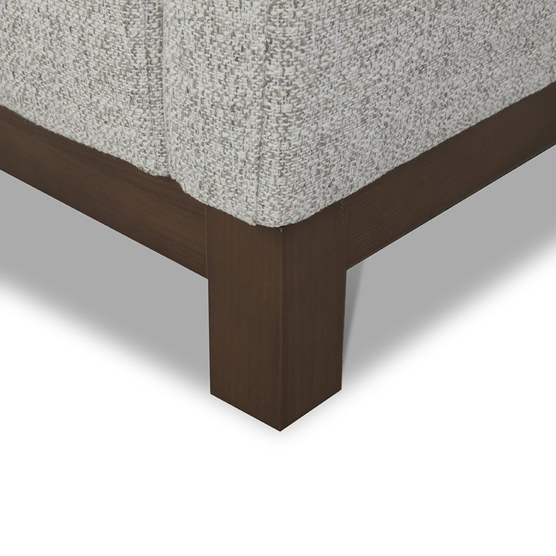 Canapé rembourré Liz, Gris chiné, Marron foncé, H 32,28 po x l 84,25 po x P 39,37 po
