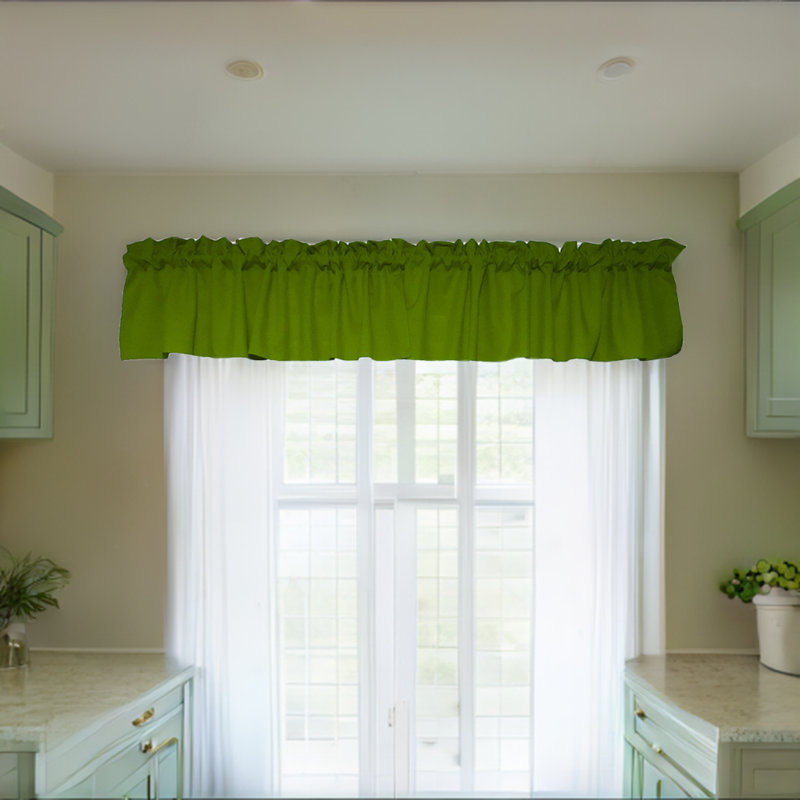 Pastorella Tailored Window Valance, 58" W x 24" L, Moss