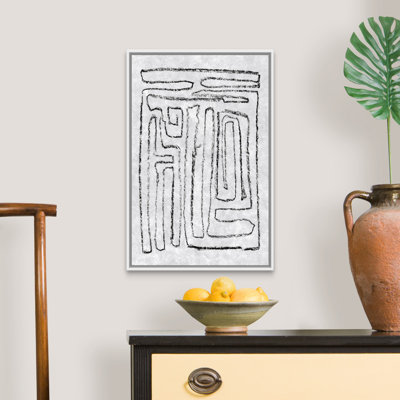 «Black and White Runes I» par Jennifer Goldberger - reproduction d'art