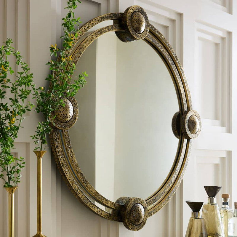 Lisbon Round Brass Mirror