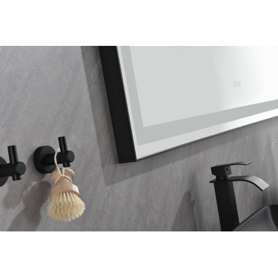 Miroir de salle de bain 96 x 48 pouces à DEL avec cadre en aluminium, miroir de meuble-lavabo mural, anti-buée, mémoire, 3 couleurs, réglable en continu