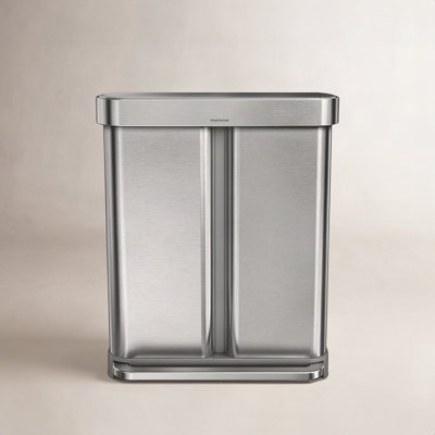 simplehuman 15.3gal Dual Recycling Step Can