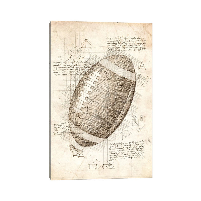 «Football American» par Cornell, impression sur toile tendue, H 12 po x l 8 po x P 0,75 po