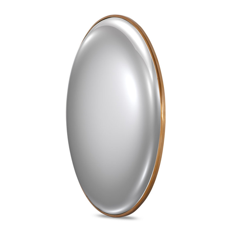 Iron Wall Mirror, Vintage Brass