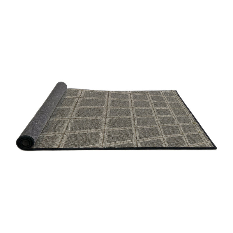 Tapis gris tissé à la machine, Rond 3 pi
