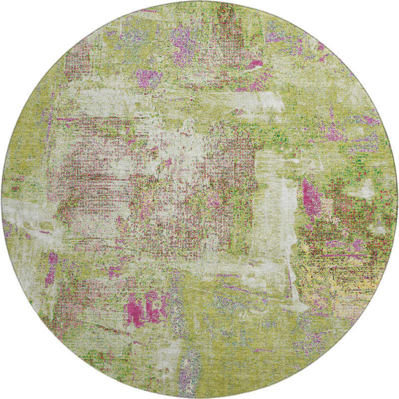 Premium Machine Washable Natoma AMF989 Abstract Rug, Round 8'