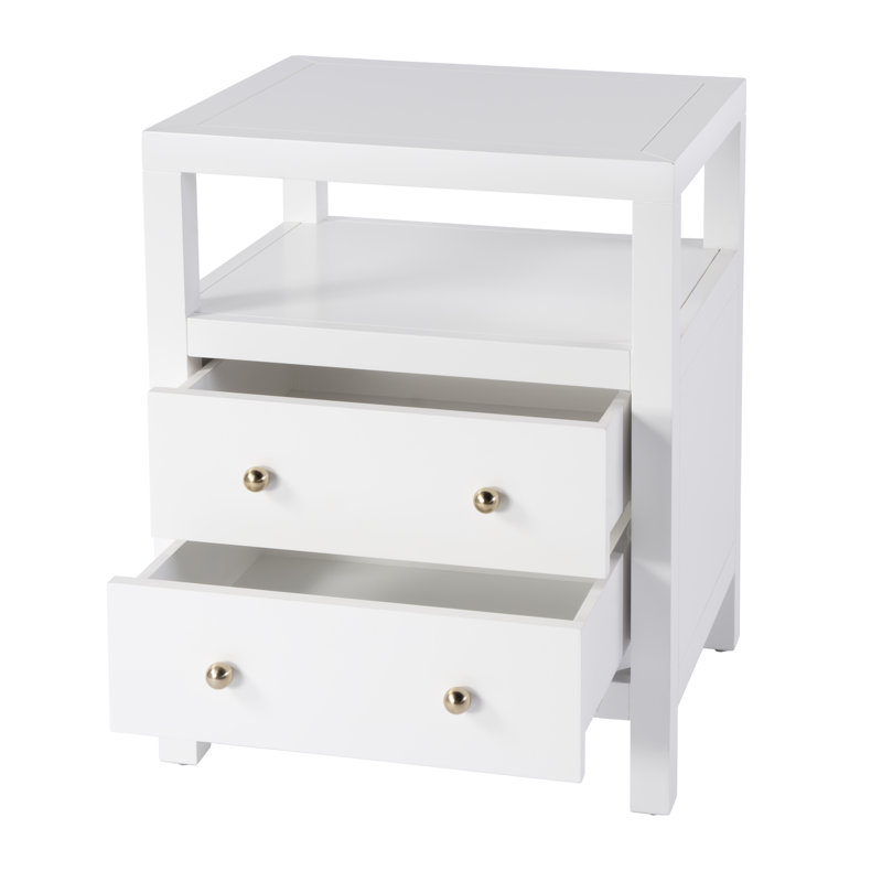 Nora 2-Drawer Nightstand, Smooth White