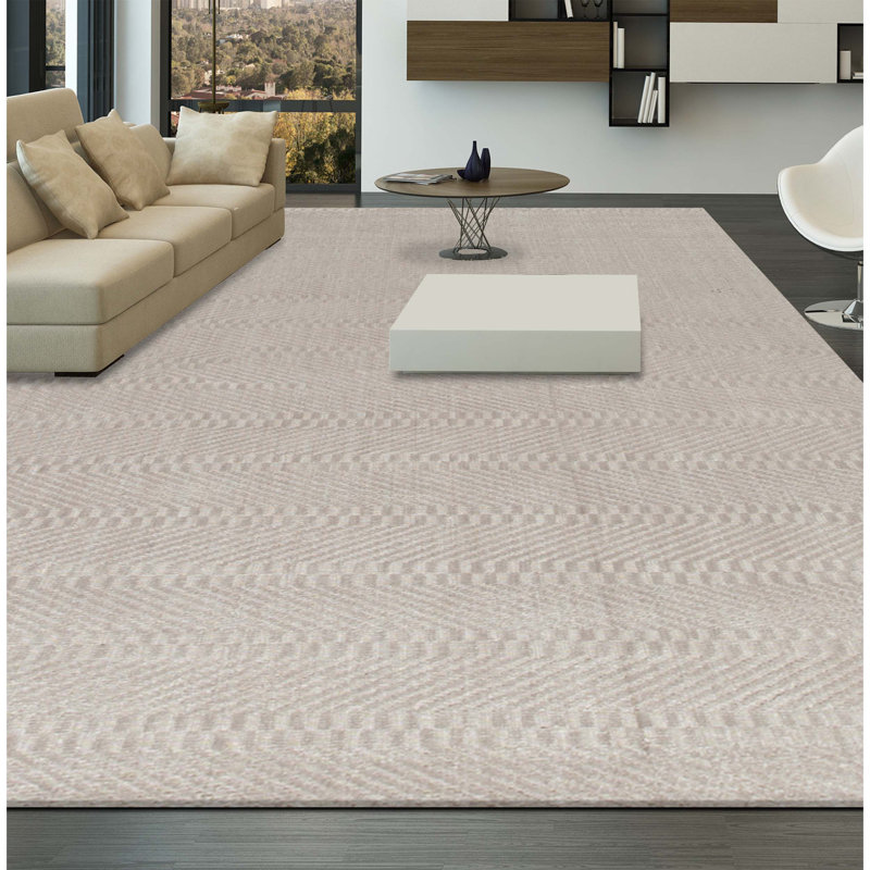 Tapis géométrique brun clair