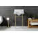 Edwardian White/Gold Metal Rectangular Console Bathroom Sink with Overflow